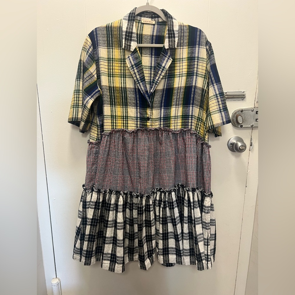 Stella Nova Copenhagen Multicolor Plaid Midi Dress